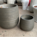 Chậu bầu thấp sọc ngang bộ 2